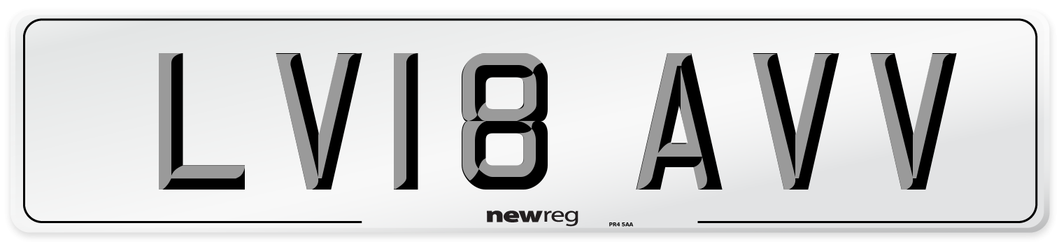 LV18 AVV Number Plate from New Reg